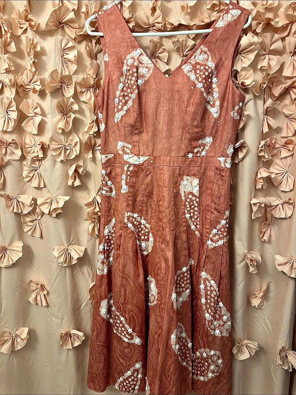 Tory Burch Floral Midi Dress Pink & White Size 6 Like New